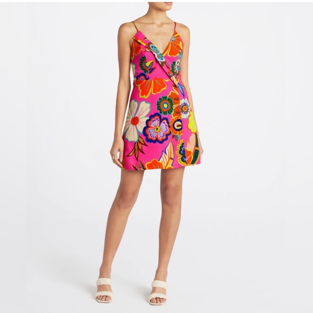 Farm Rio Full Garden Pink Mini Dress women’s XXS - Picture 6 of 7